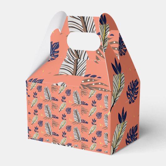 Moderne bladpatroon feestbenodigdheden bedankdoosjes (Voorkant Zijde)