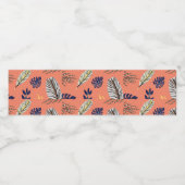 Moderne bladpatroon voedsel- en dranklabelset waterfles etiket (Enkel label)