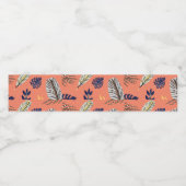 Moderne bladpatroon voedsel- en dranklabelset waterfles etiket (Enkel label)