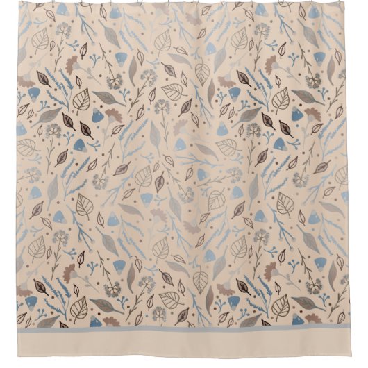 Moderne bladtrendy douchegordijn (Voorkant)