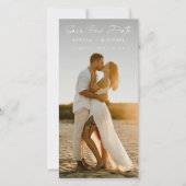 Moderne bladwijzer QR-code foto save the date (Voorkant)