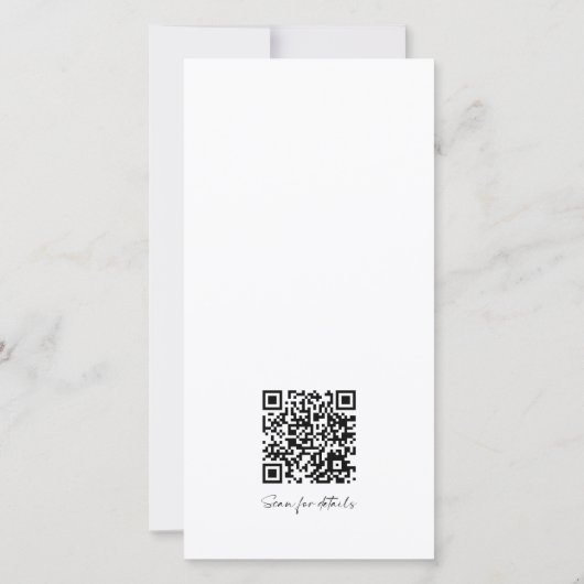 Moderne bladwijzer QR-code foto save the date (Achterkant)