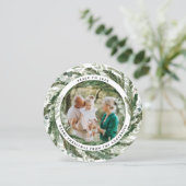 Moderne bladzijden met groen vredesscript feestdagenkaart (Staand voorkant)