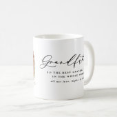 Moderne bladzijden met opa-scriptblad met foto koffiemok (Voorkant rechts)