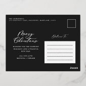 Moderne bladzijden met smakelijke kerstscript foli folie feestdagen briefkaart (Achterkant)