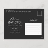 Moderne bladzijden met vrolijk kerstscript holi feestdagenkaart (Achterkant)