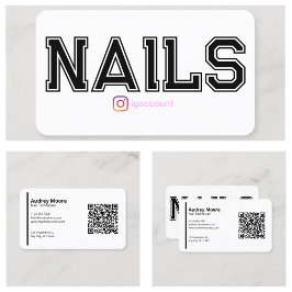 Moderne Blank White Nail Technician Sjablonen Visitekaartje