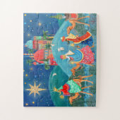Moderne Blau Drie Wijzen Koningen Vakantie Legpuzzel (Verticaal)