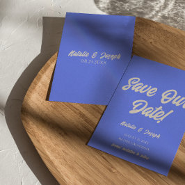 Moderne Blau Funky Krachtige Kleurrijke Unieke Leu Save The Date