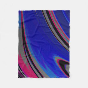 Moderne Blau Grijs Magenta Kleurblok Fractal Fleece Deken