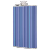 Moderne Blau Paarse Streep Heupfles (Links)
