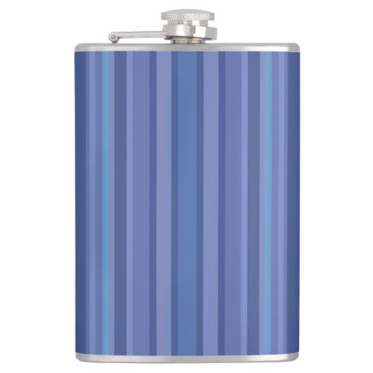 Moderne Blau Paarse Streep Heupfles (Voorkant)