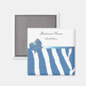 Moderne Blau Save the Date Magneet (Voorkant / Achterkant)
