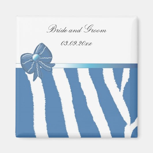 Moderne Blau Save the Date Magneet (Voorkant)