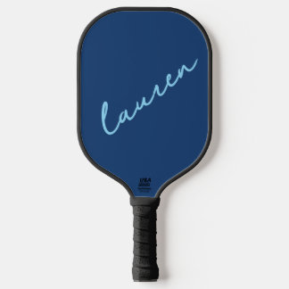 Moderne Blau Schriftnaam Pickleball Paddle