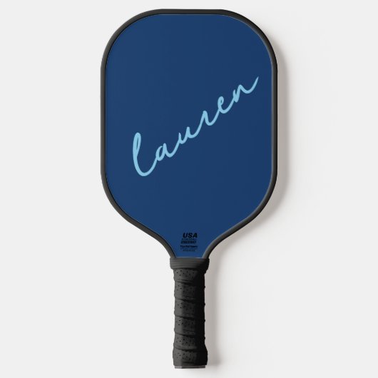 Moderne Blau Schriftnaam  Pickleball Paddle (Voorkant)