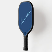 Moderne Blau Schriftnaam  Pickleball Paddle (Links)