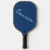 Moderne Blau Schriftnaam  Pickleball Paddle (Achterkant)
