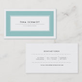 Moderne Blau Visitenkarten Visitekaartje (Voorkant / Achterkant)