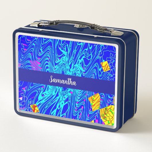 Moderne blauw Abstracte kunst schilderen (Achterkant)