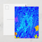 Moderne blauw Abstracte kunst schilderen Briefkaart (Voorkant / Achterkant)