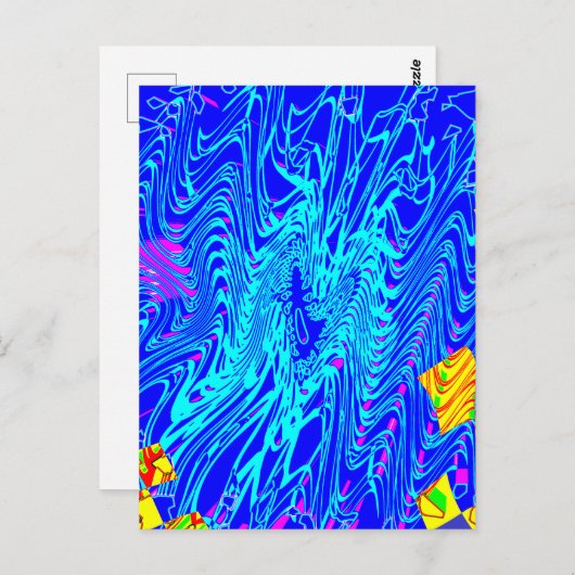 Moderne blauw Abstracte kunst schilderen Briefkaart (Voorkant / Achterkant)