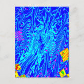 Moderne blauw Abstracte kunst schilderen Briefkaart (Voorkant)