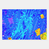 Moderne blauw Abstracte kunst schilderen Inpakpapier Vel (Voorkant 3)