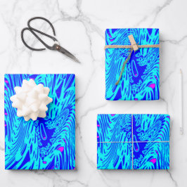 Moderne blauw Abstracte kunst schilderen Inpakpapier Vel
