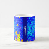 Moderne blauw Abstracte kunst schilderen Koffiemok (Center)