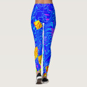 Moderne blauw Abstracte kunst schilderen Leggings (Achterkant)