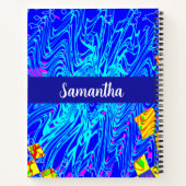 Moderne blauw Abstracte kunst schilderen Notitieboek (Achterkant)