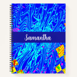 Moderne blauw Abstracte kunst schilderen Notitieboek