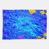 Moderne blauw Abstracte kunst schilderen Theedoek (Horizontaal)