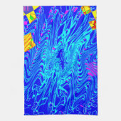 Moderne blauw Abstracte kunst schilderen Theedoek (Verticaal)