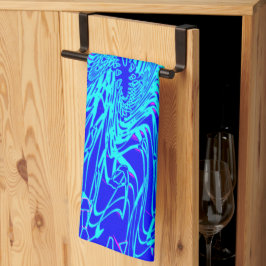 Moderne blauw Abstracte kunst schilderen Theedoek