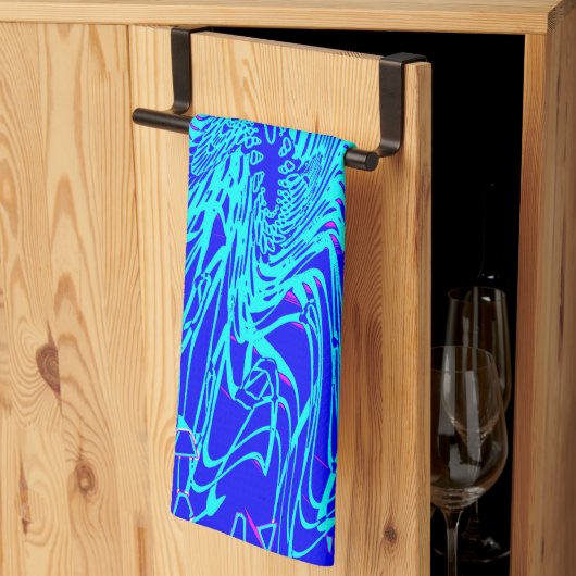 Moderne blauw Abstracte kunst schilderen Theedoek (Derde Gevouwen)