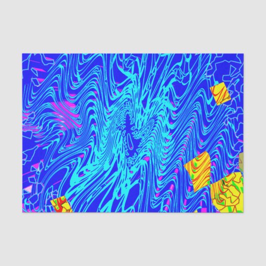 Moderne blauw Abstracte kunst schilderen Tissuepapier (Voorkant)