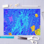 Moderne blauw Abstracte kunst schilderen Tissuepapier (Craft)