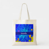 Moderne blauw Abstracte kunst schilderen Tote Bag (Achterkant)