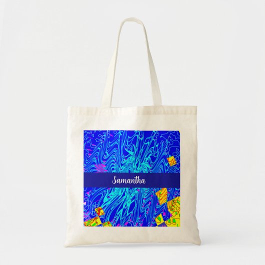 Moderne blauw Abstracte kunst schilderen Tote Bag (Voorkant)