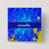Moderne blauw Abstracte kunst schilderen Vierkante Button 5,1 Cm (Voorkant)