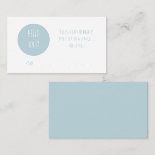 Moderne blauw Baby shower, luierbehuizing Informatiekaartje (Voorkant / Achterkant)