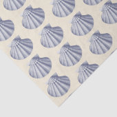 Moderne  Blauw Beige Shells Tissuepapier (Detail)