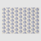 Moderne  Blauw Beige Shells Tissuepapier (Voorkant)