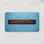 Moderne blauw blizzard en zwarte leder visitekaartje (Voorkant)