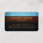 Moderne blauw blizzard en zwarte leder visitekaartje (Achterkant)