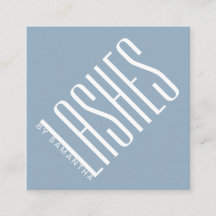 Moderne blauw elasje met dunne typografie