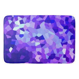 Moderne blauw en Paars Glas in lood Pixelmozaïek Badmat