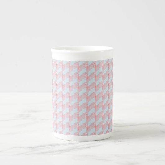 Moderne blauw en roze golf design koffie mok (Voorkant)
